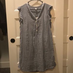 Light Blue & White Striped Dress